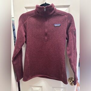 Patagonia 1/4 Zip Better Sweater Pullover Jacket in Dark Ruby. Size S